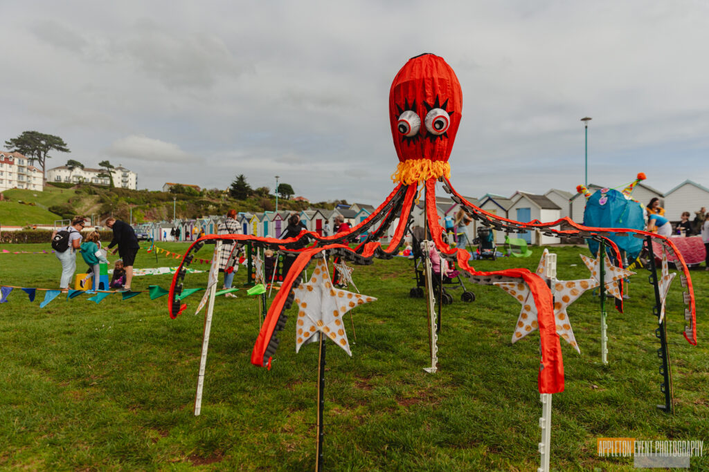 Large octopus parade puppet created by Weird Sticks for Goodrington Seafest