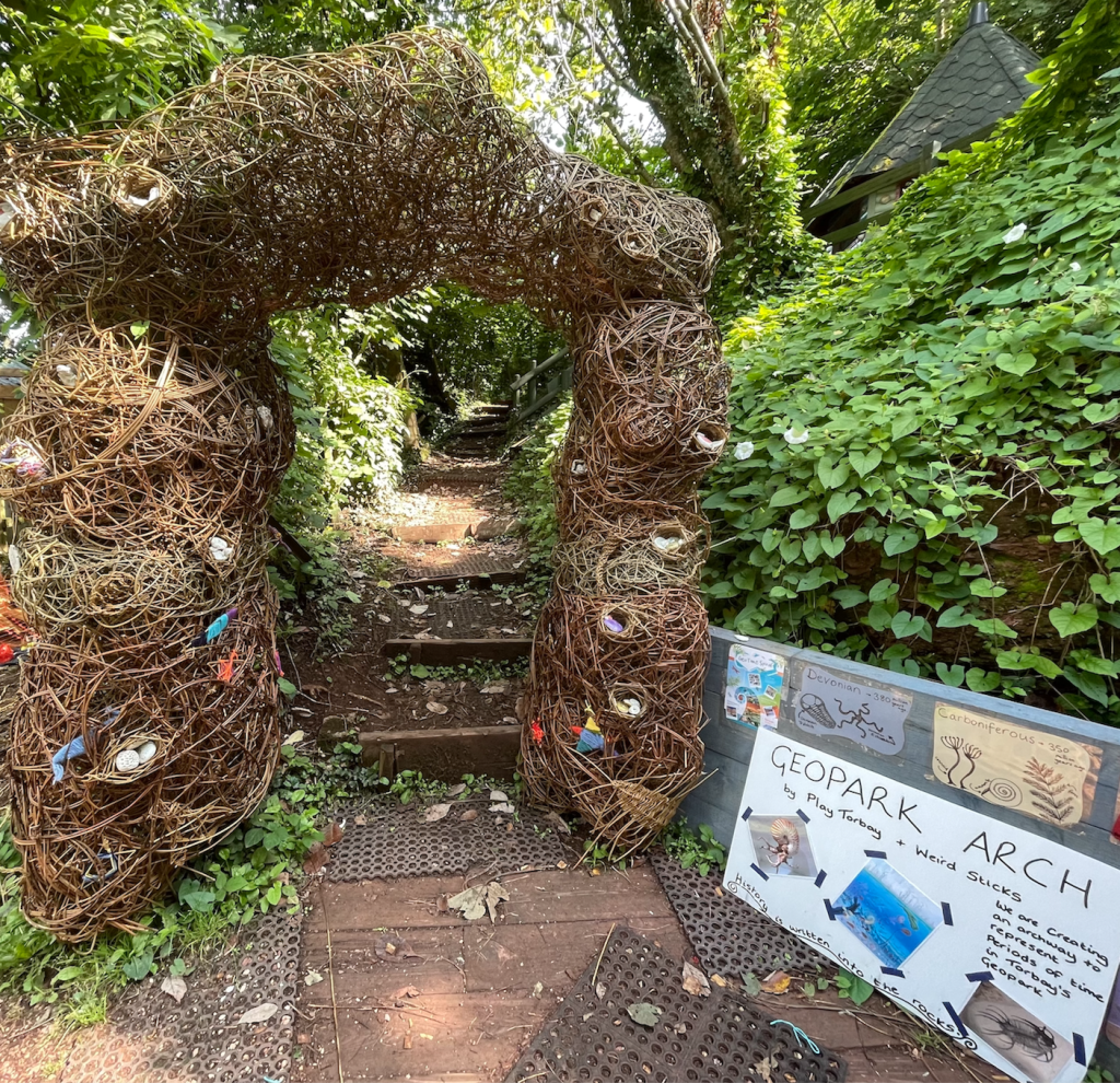 Geopark Archway created by Weird Sticks at Play Torbay 2024